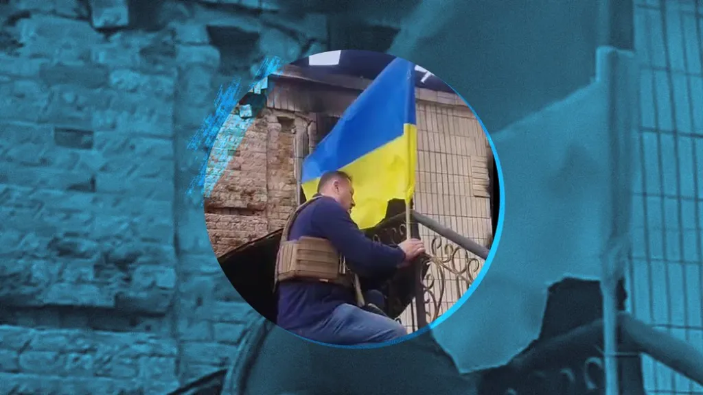 У Хотіні після обстрілу встановили новий український прапор