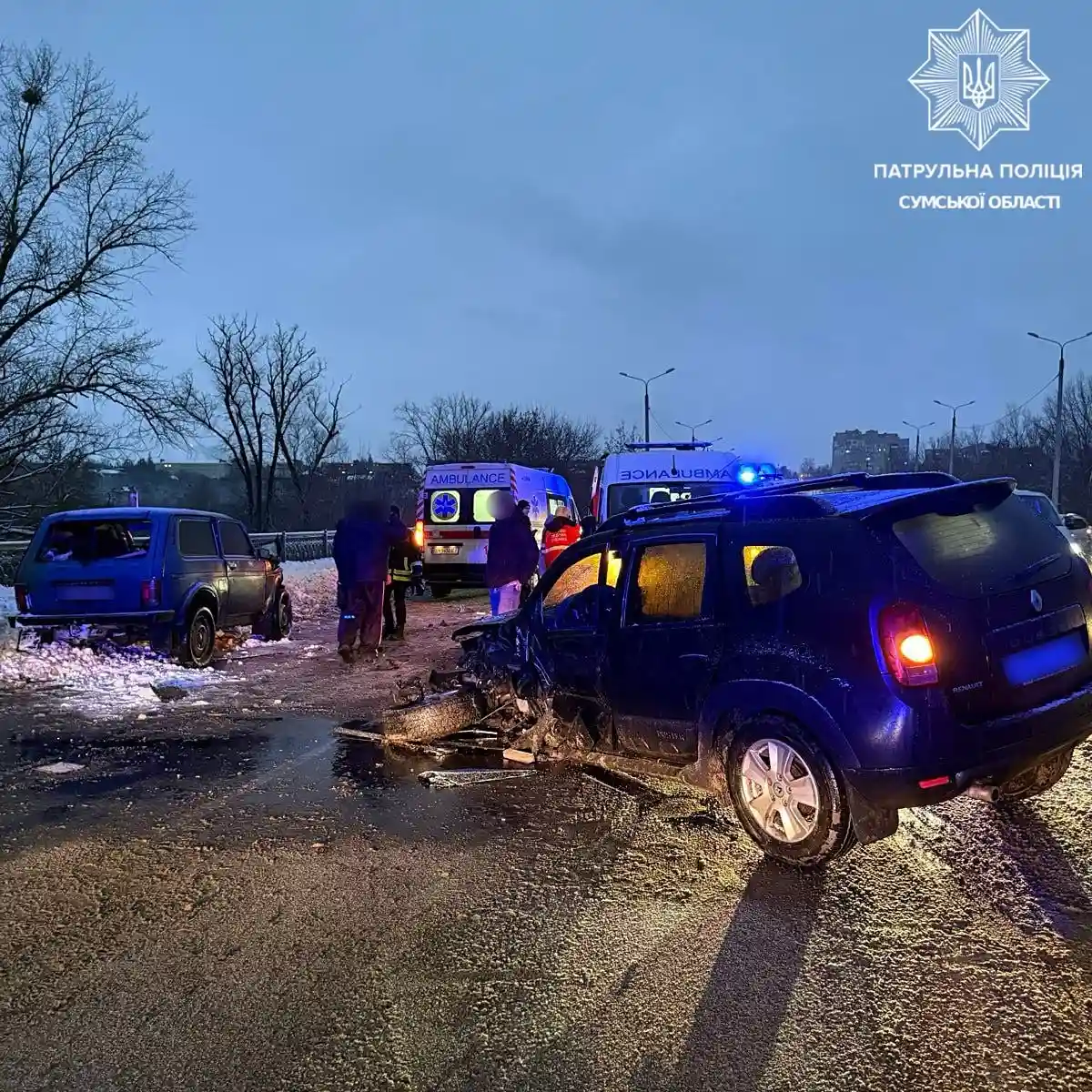 Аварія на мосту в Сумах: зіткнення на зустрічній смузі травмувало п’ятьох