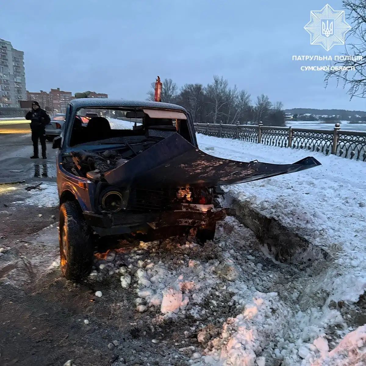Аварія на мосту в Сумах: зіткнення на зустрічній смузі травмувало п’ятьох
