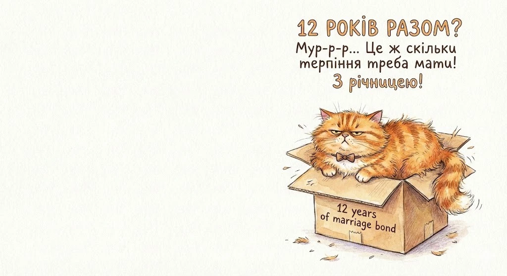 Привітання на 12 років весілля разом