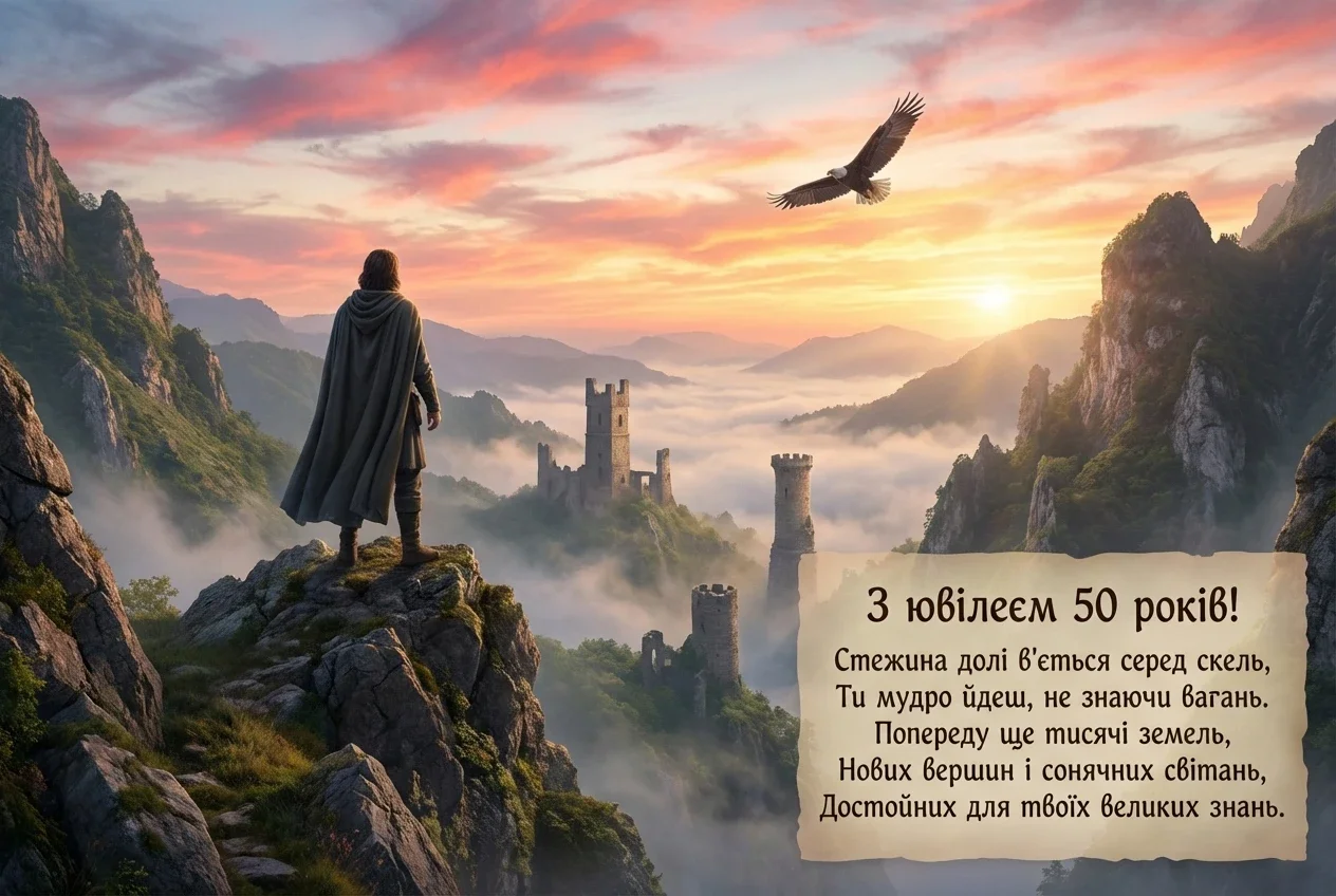 привітання з ювілеєм 50 років
