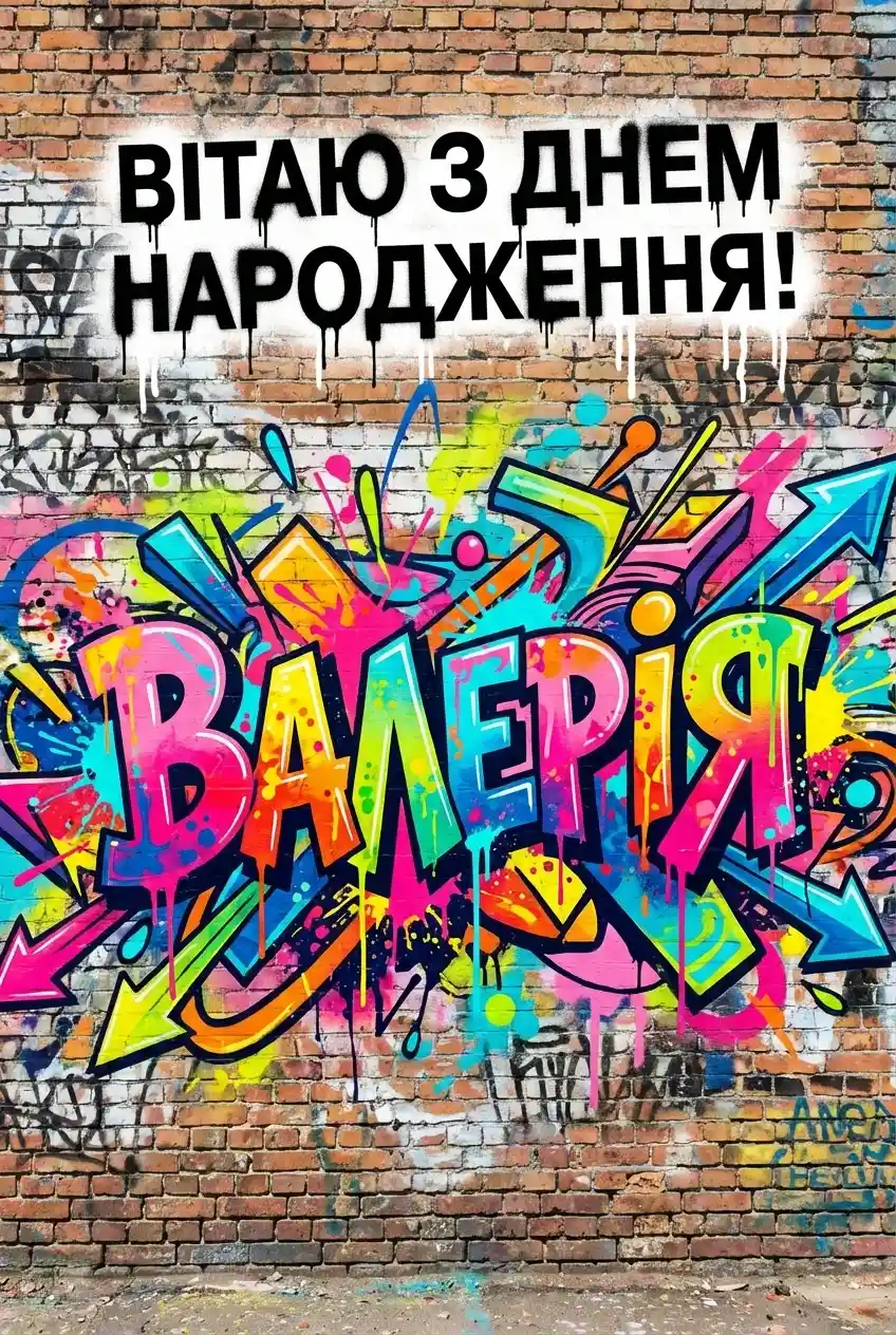 з днем народження Валеріє (жінці) українською
