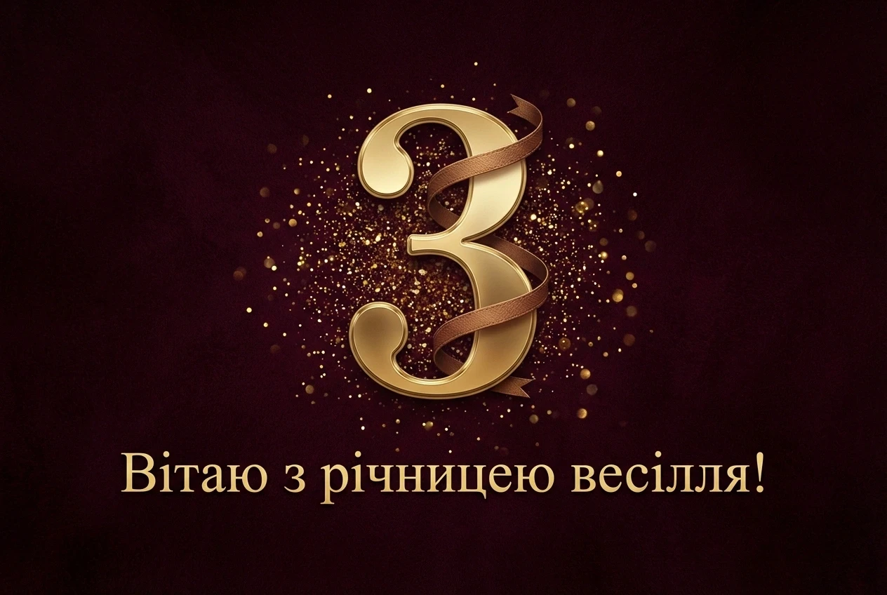 привітання з днем весілля 3 роки