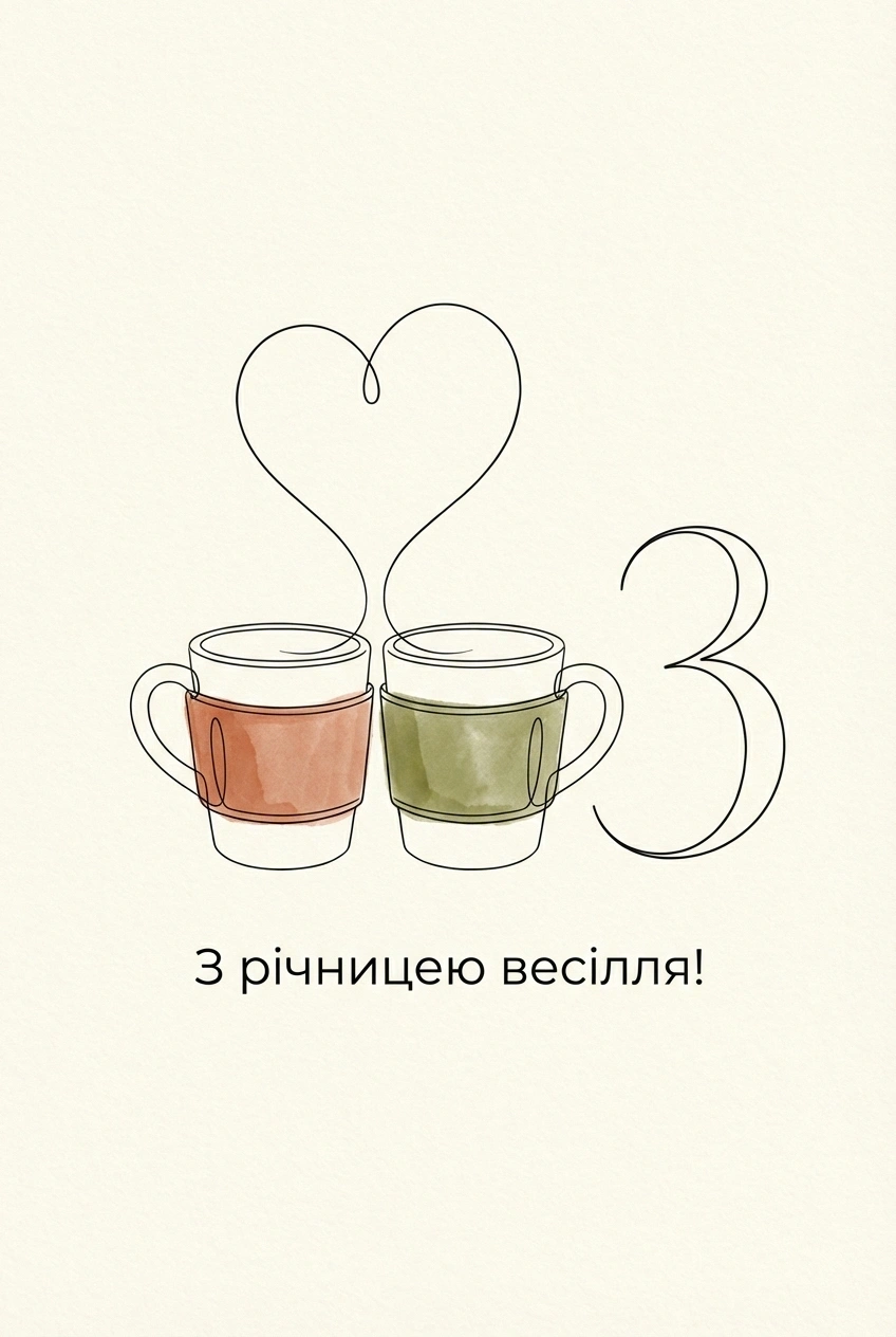 привітання з днем весілля 3 роки