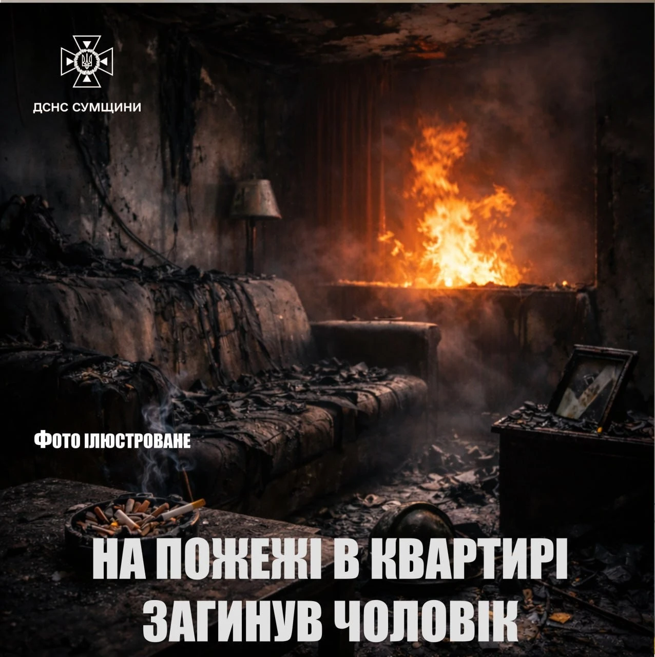 Пожежа на Охтирській у Сумах забрала життя власника квартири
