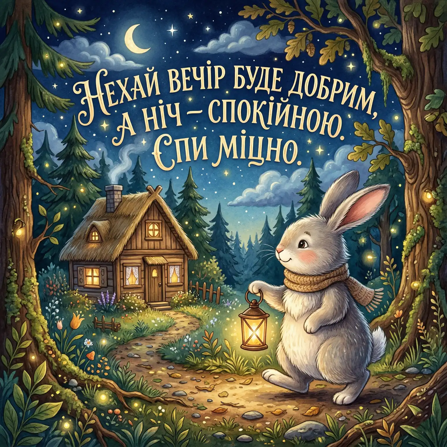 Листівки з добрим вечором та спокійної ночі: душевні привітання для ваших близьких