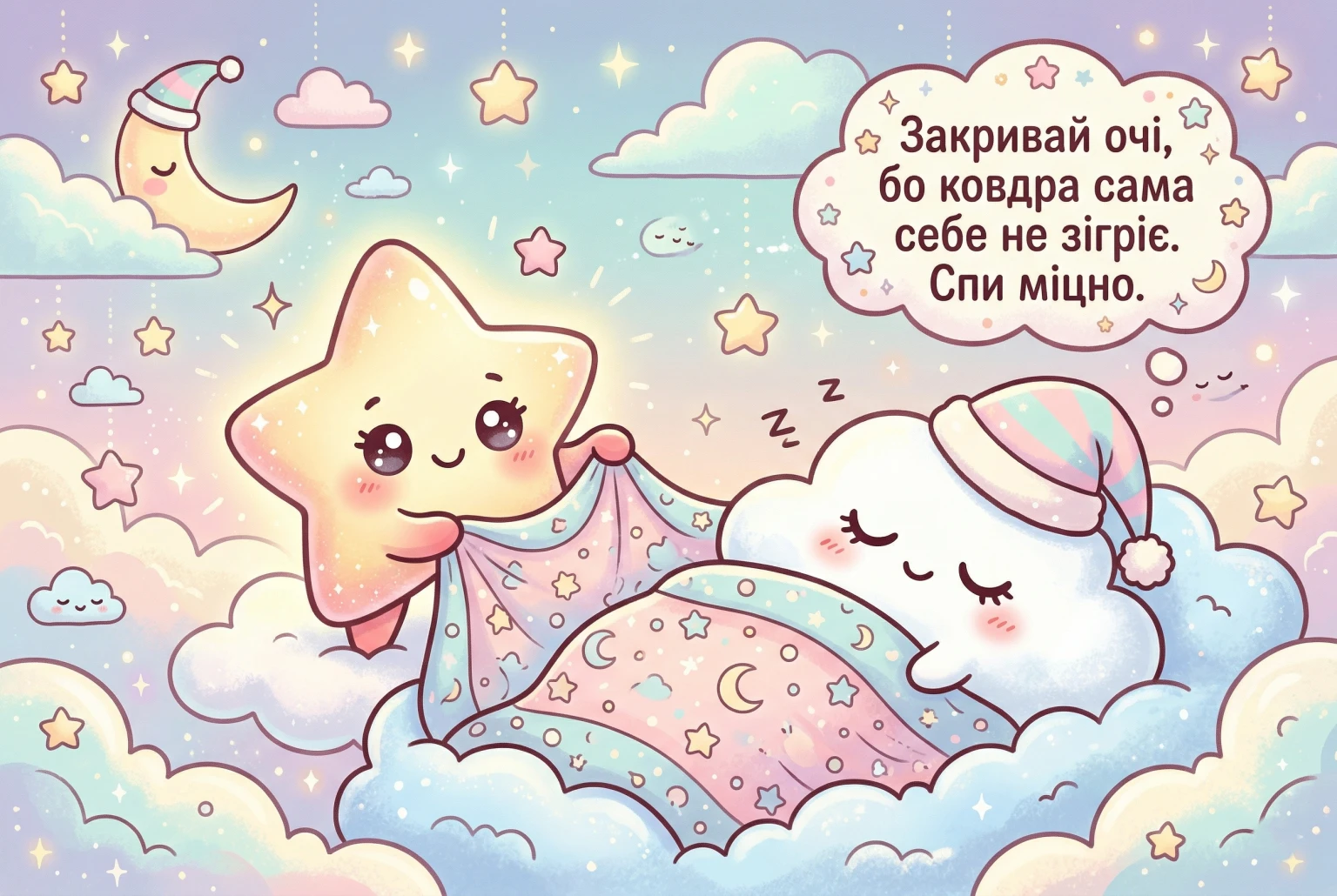 Листівки з добрим вечором та спокійної ночі: душевні привітання для ваших близьких