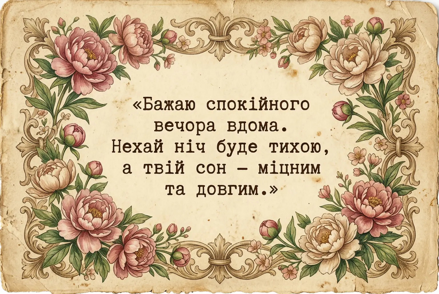 Листівки з добрим вечором та спокійної ночі: душевні привітання для ваших близьких