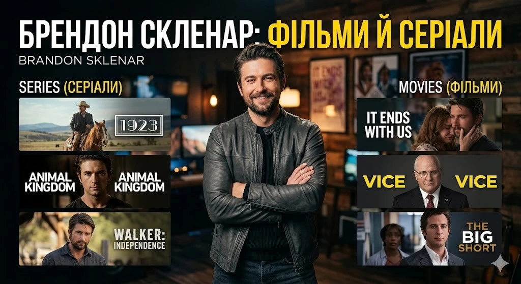 Брендон Скленар фільми й серіали: повний список ролей