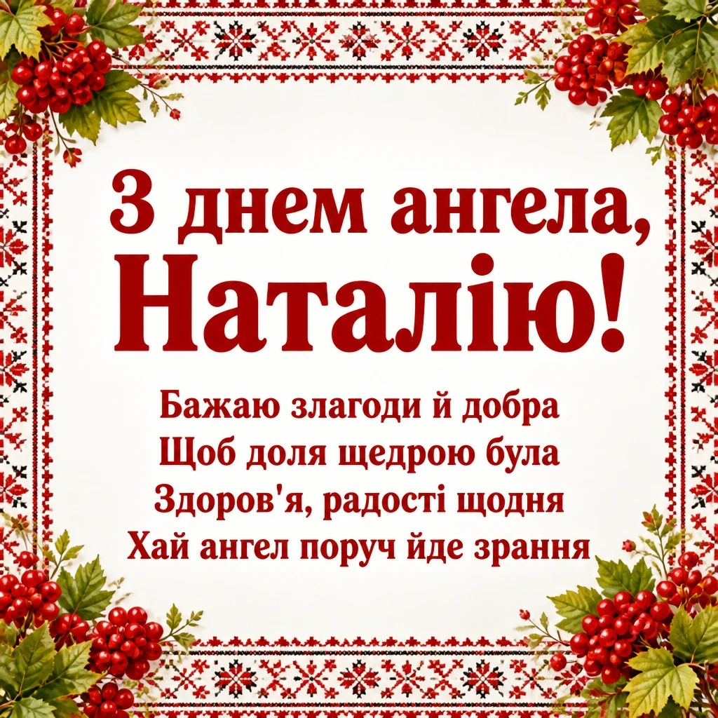 привітання з днем ангела наталії українською