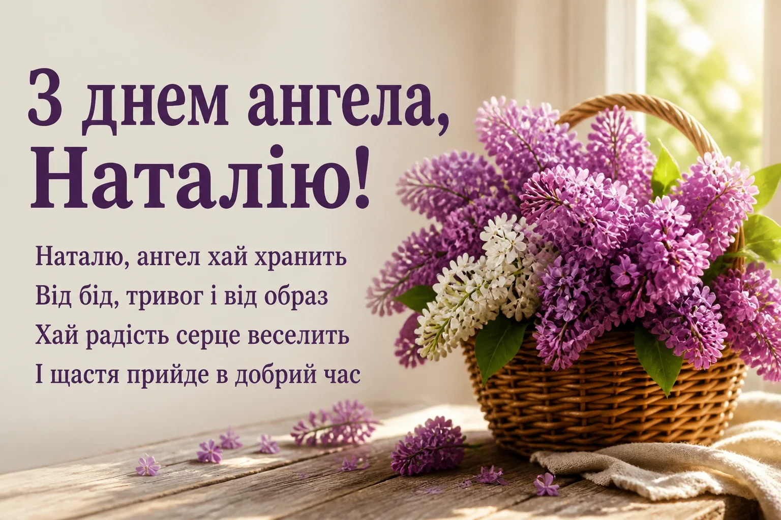 привітання з днем ангела наталії українською
