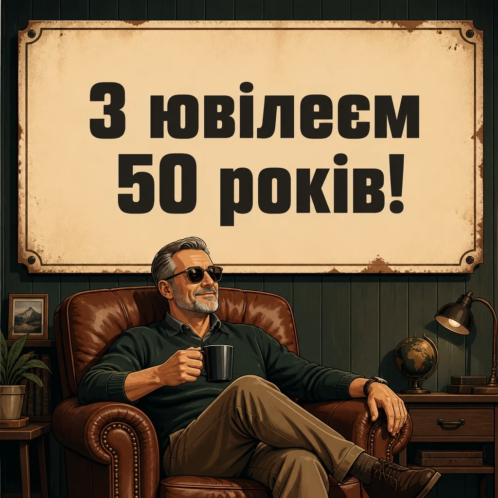 прикольні привітання вітальні листівки з ювілеєм 50 мужчині