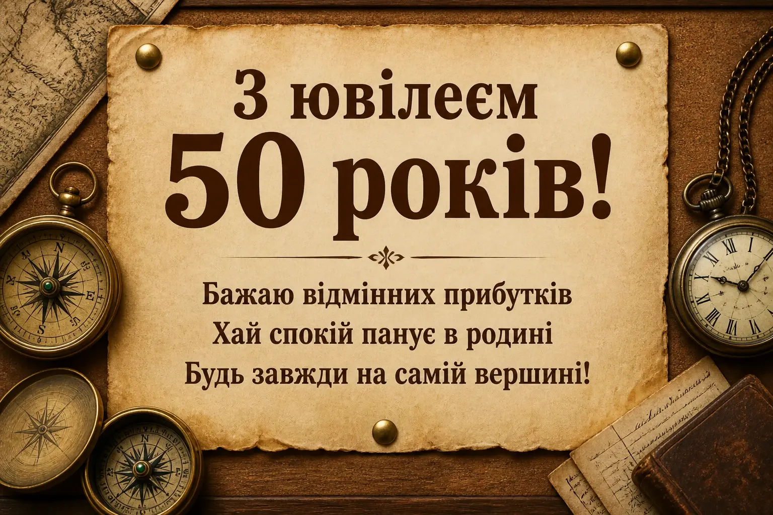 прикольні привітання вітальні листівки з ювілеєм 50 мужчині
