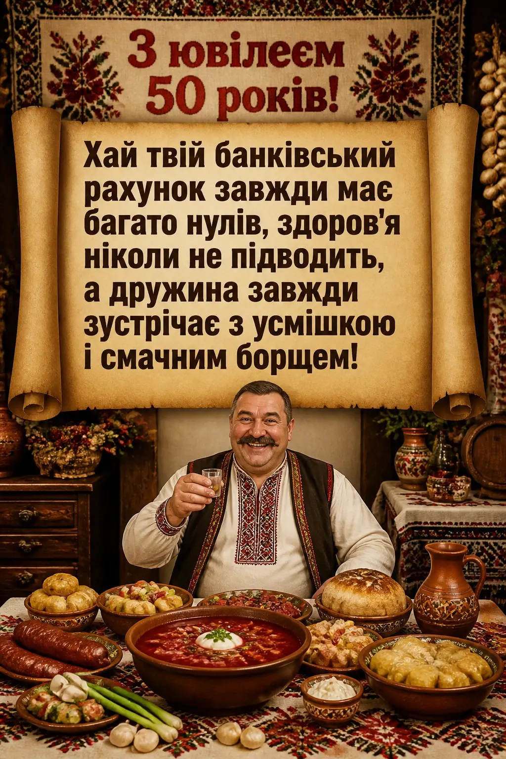 прикольні привітання вітальні листівки з ювілеєм 50 мужчині