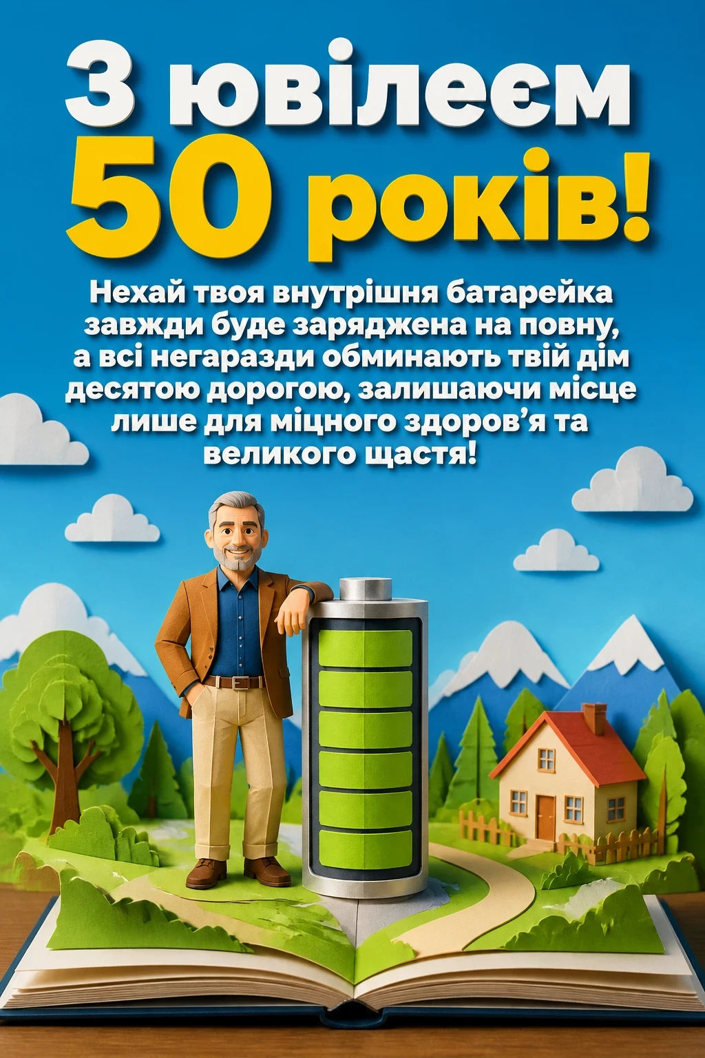прикольні привітання вітальні листівки з ювілеєм 50 мужчині