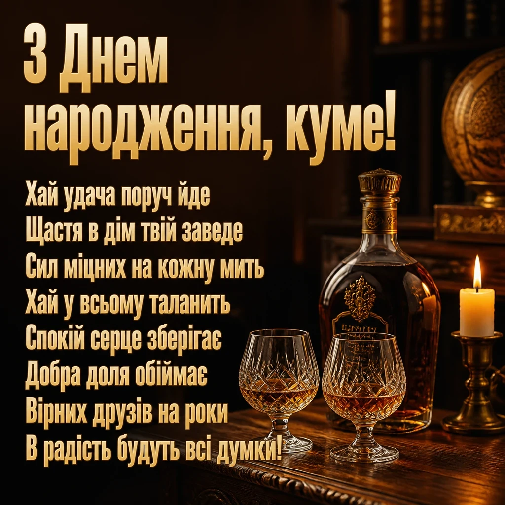привітання кума з днем народження своїми словами