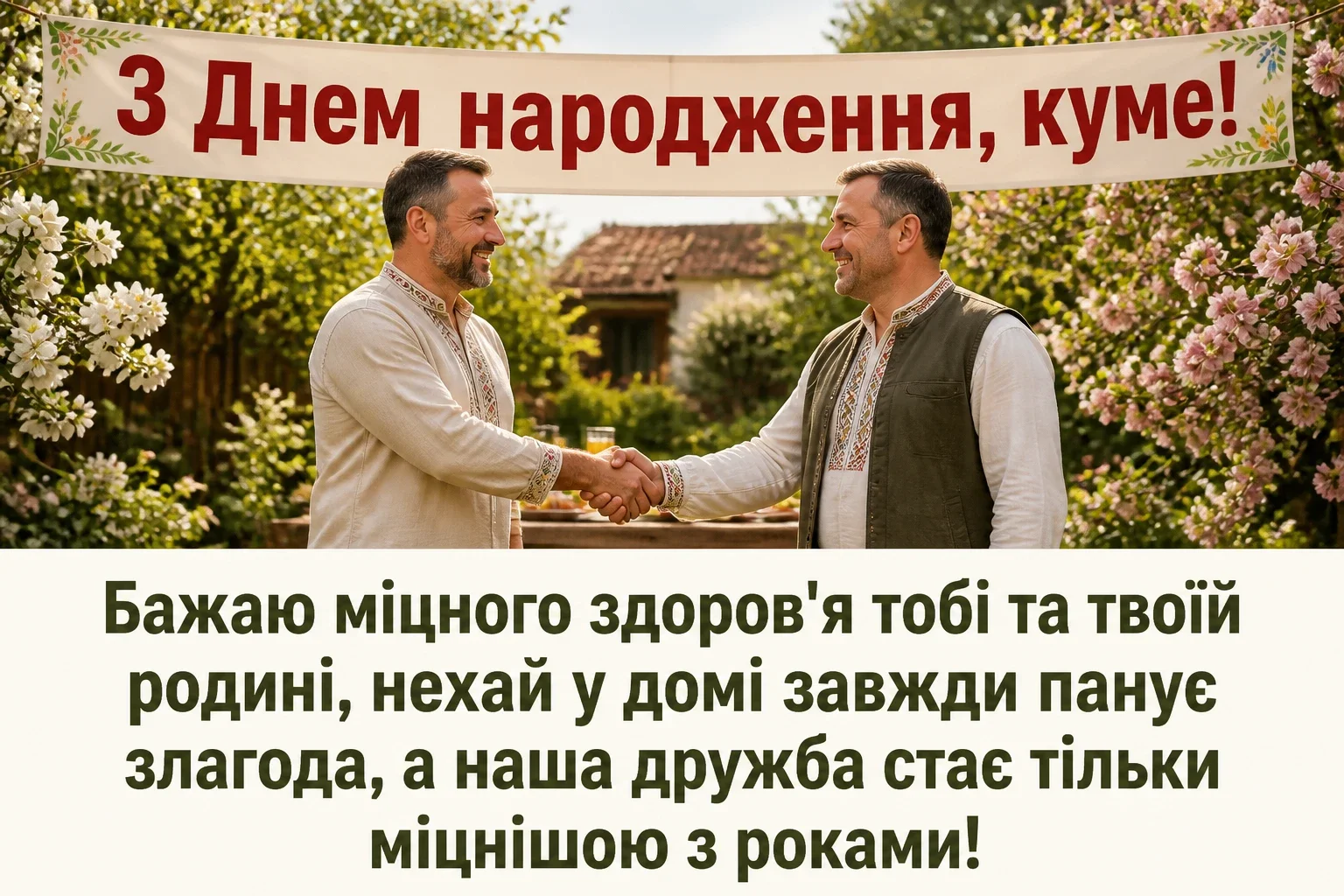 привітання кума з днем народження своїми словами