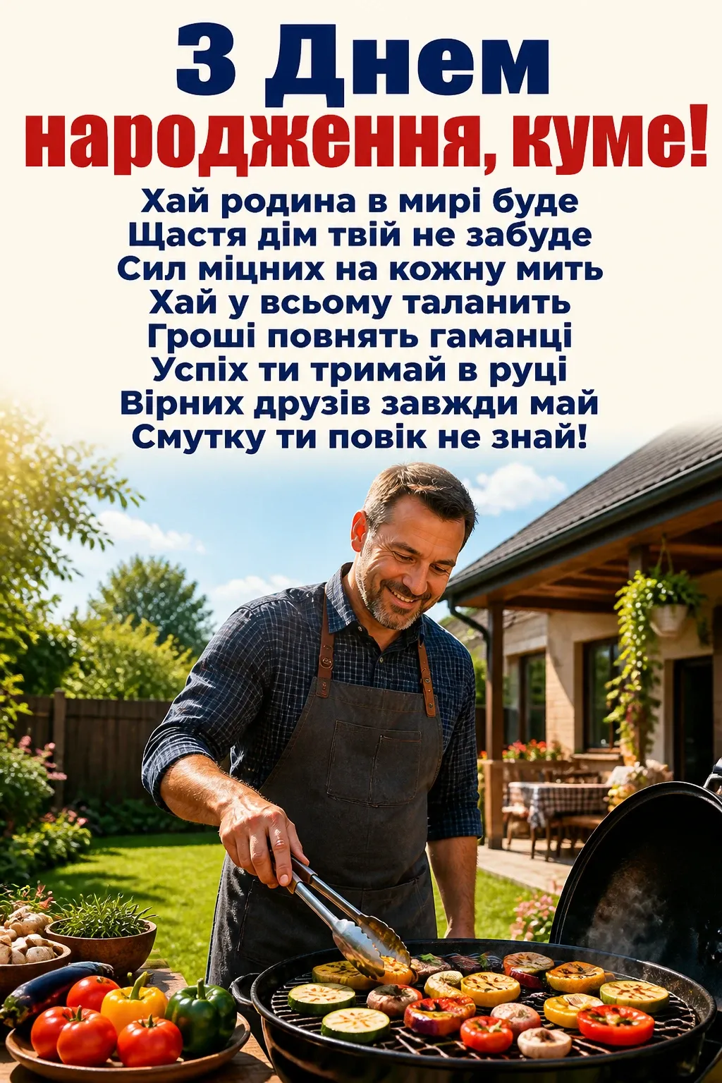 привітання кума з днем народження своїми словами