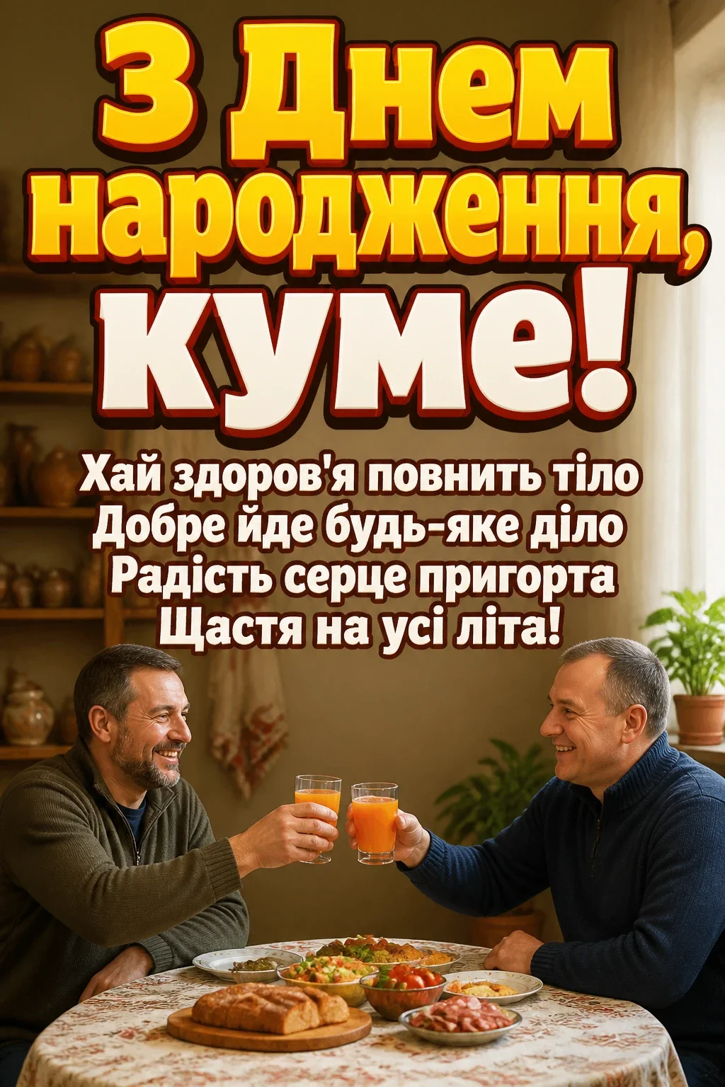 привітання кума з днем народження своїми словами