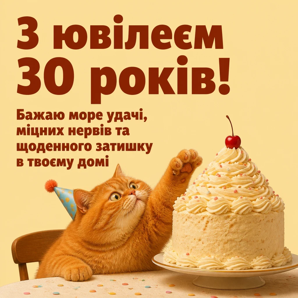 привітання з 30 річчям