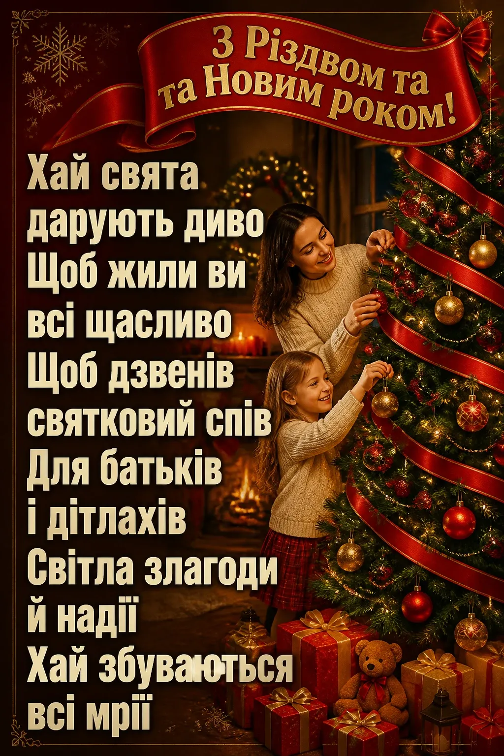 гарні привітання з різдвом та новим роком