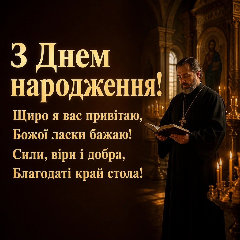привітання з днем народження священика своїми словами