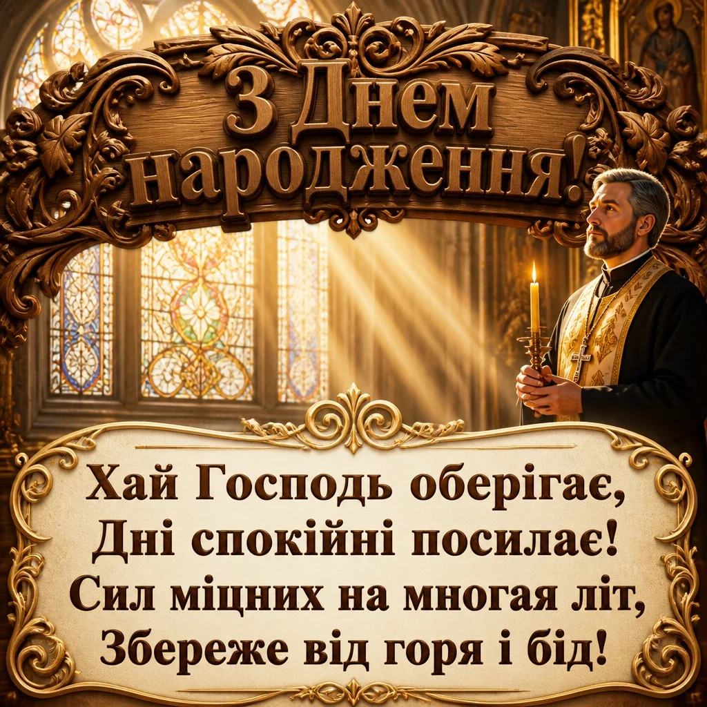 привітання з днем народження священика своїми словами