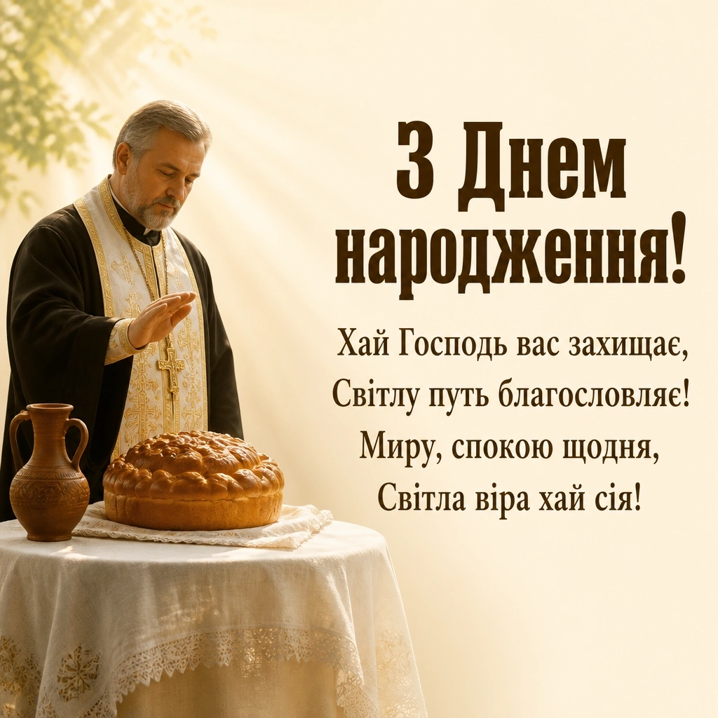 привітання з днем народження священика своїми словами