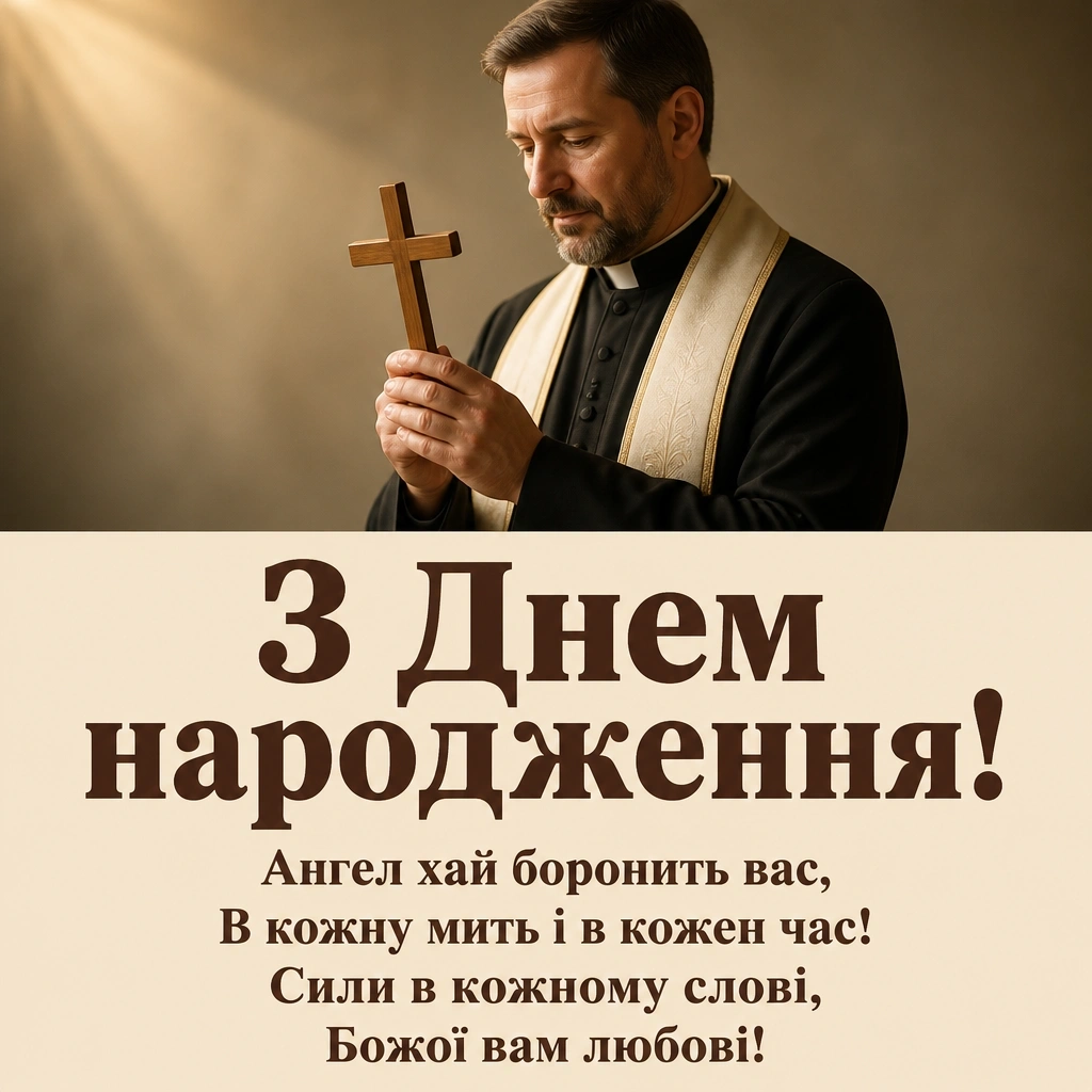 привітання з днем народження священика своїми словами