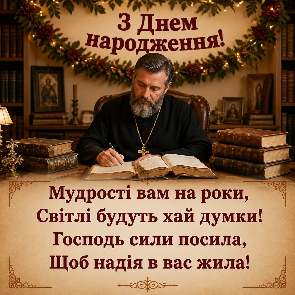 привітання з днем народження священика своїми словами