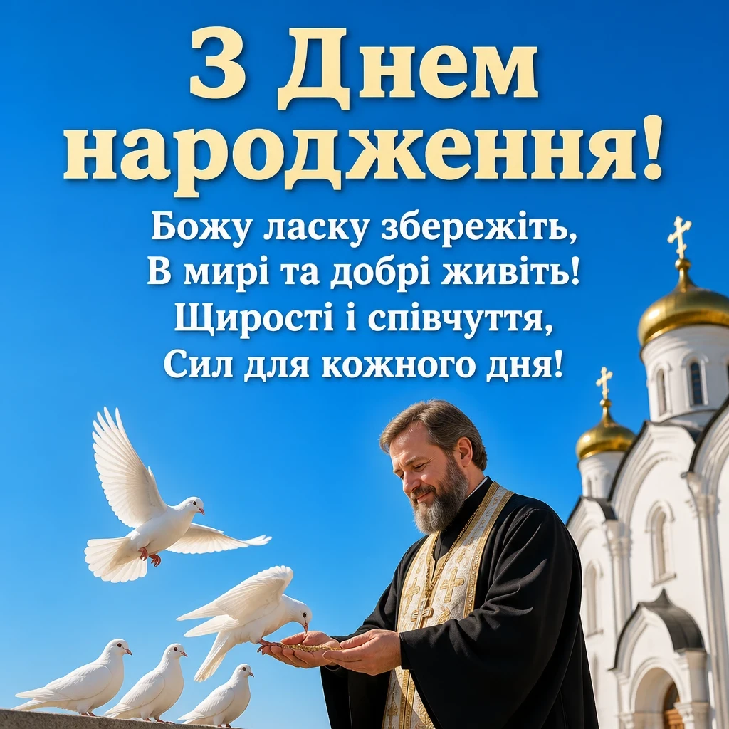 привітання з днем народження священика своїми словами