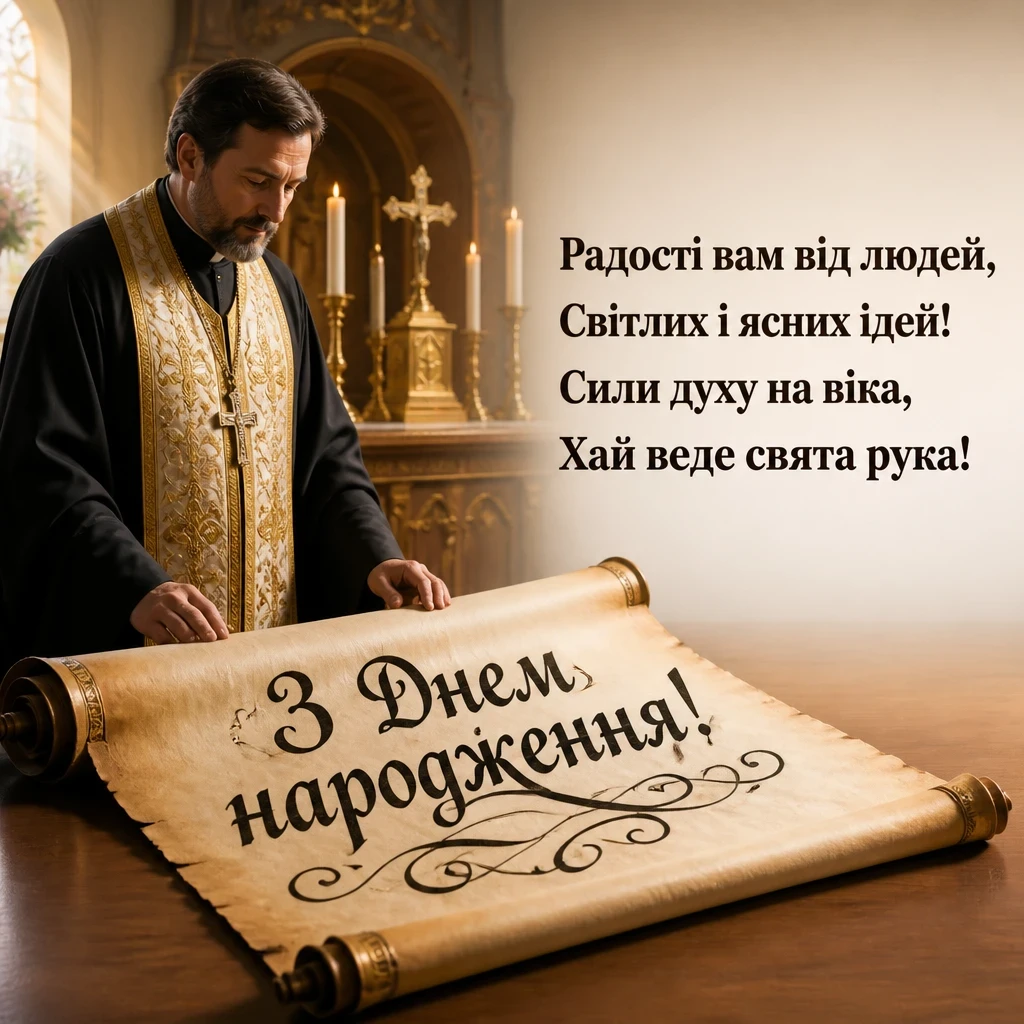 привітання з днем народження священика своїми словами