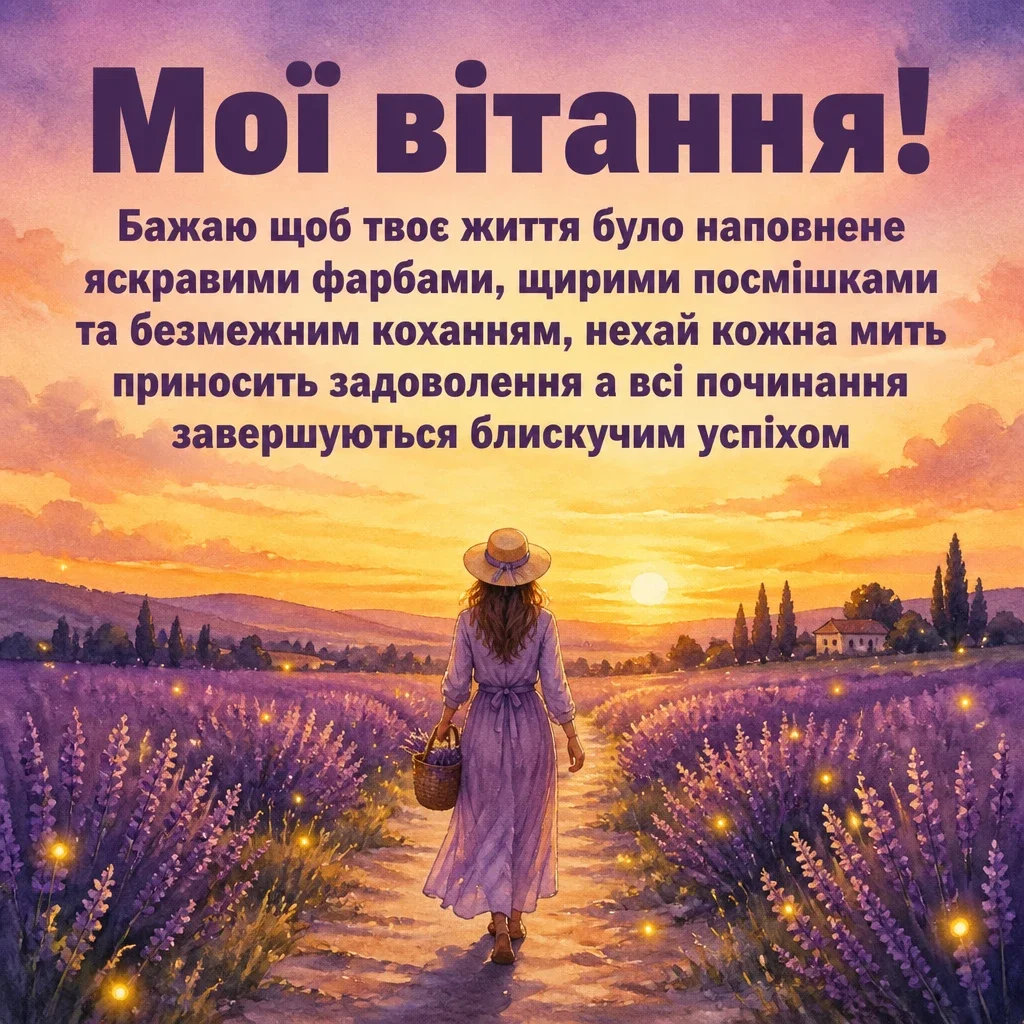 привітання жінці своїми словами