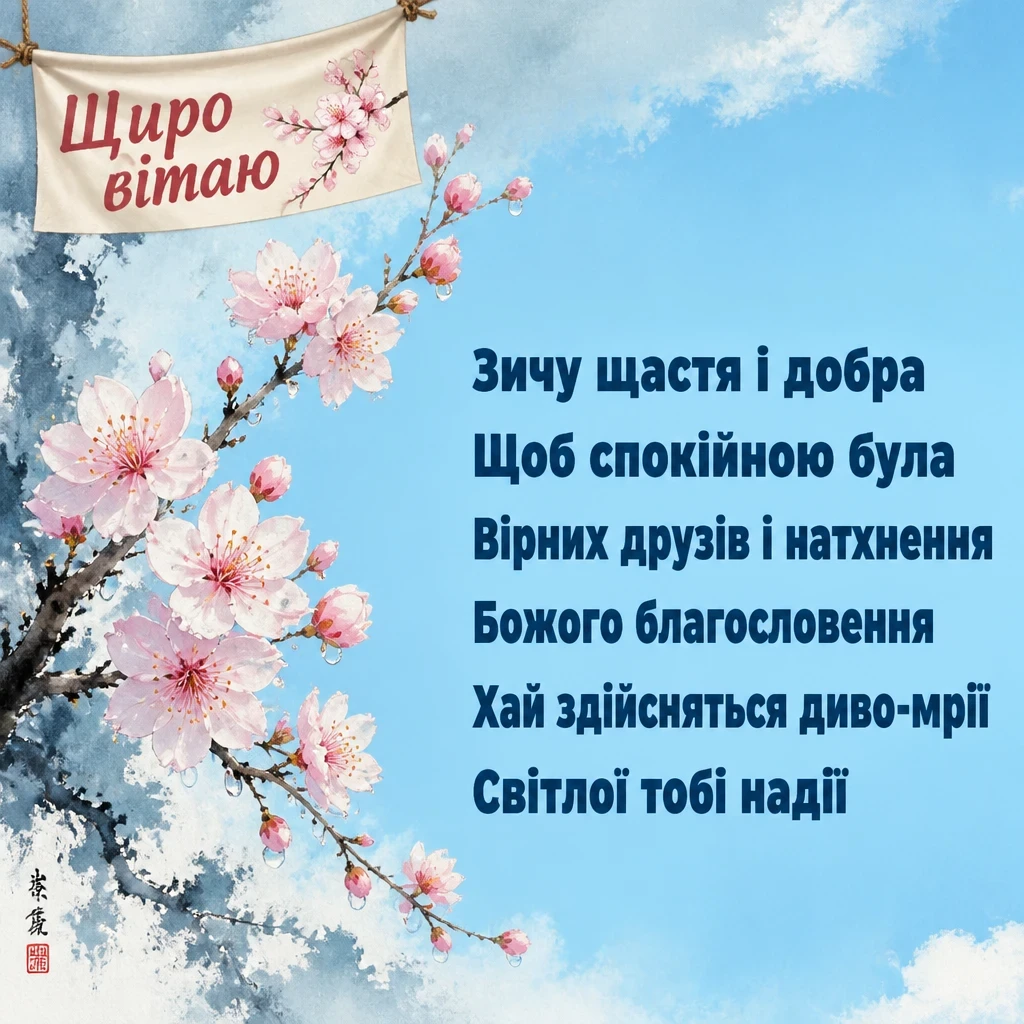 привітання жінці своїми словами