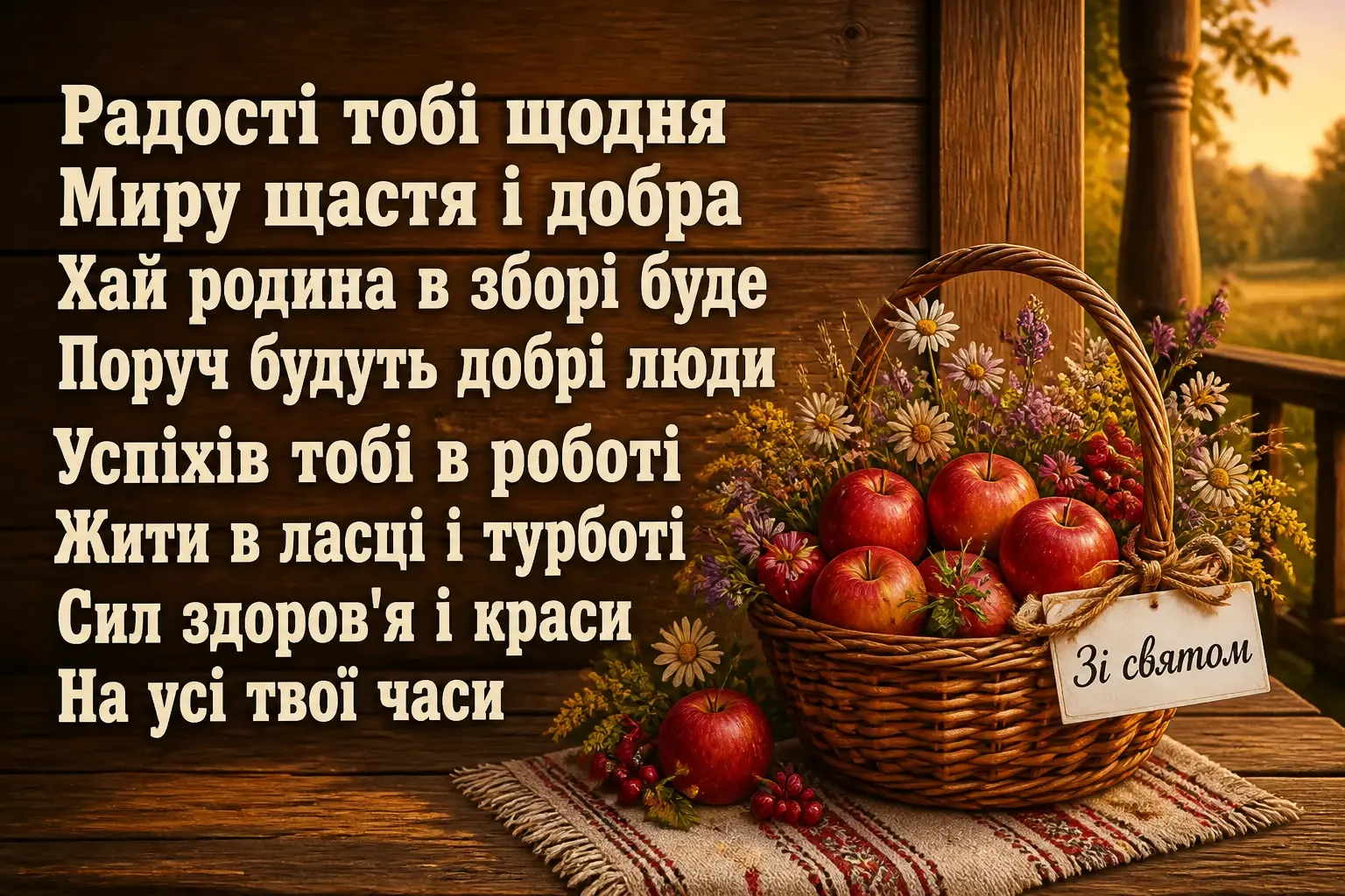 привітання жінці своїми словами