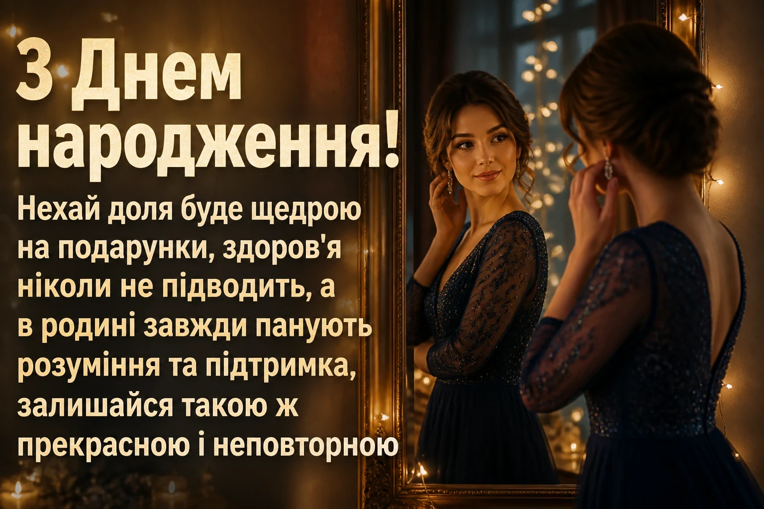 привітання жінці своїми словами