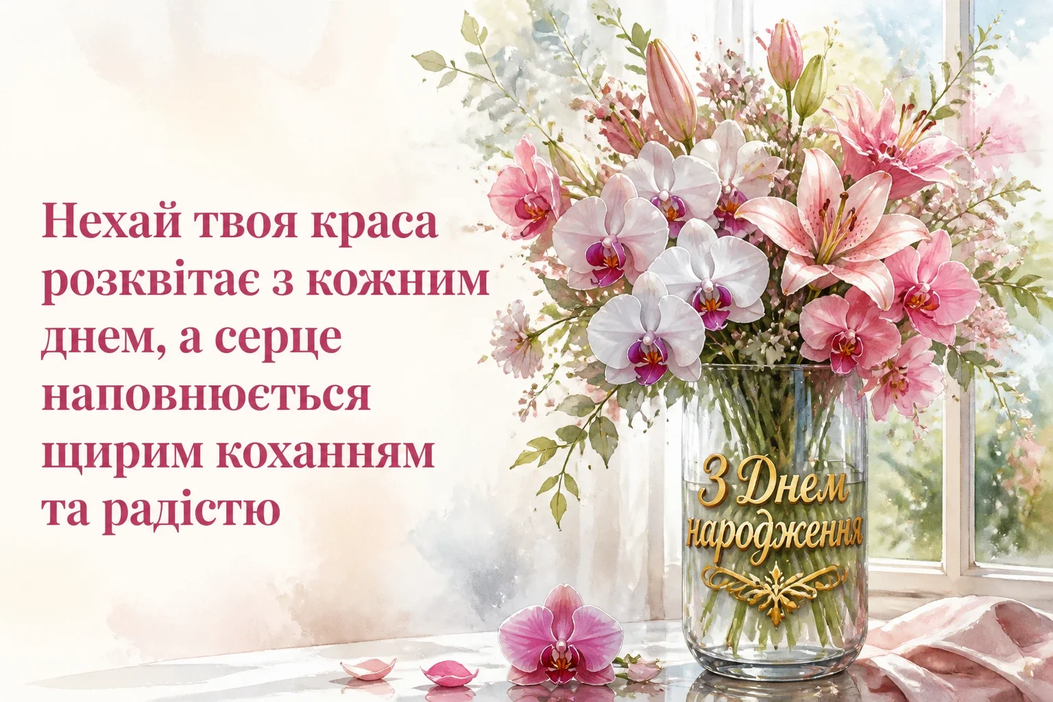 привітання жінці своїми словами