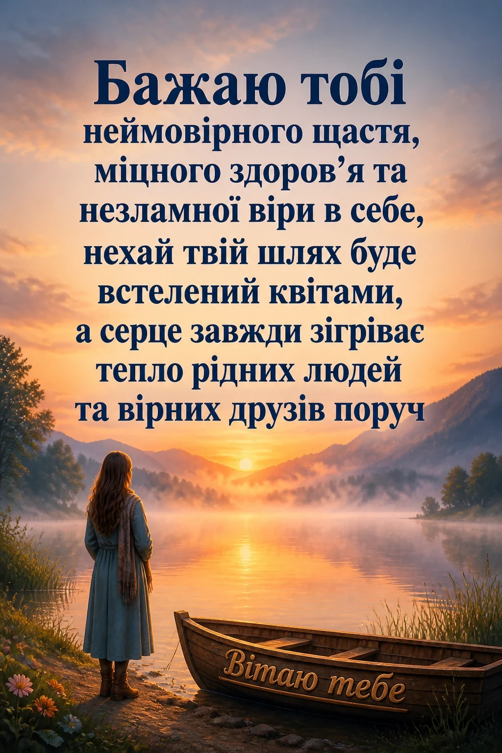 привітання жінці своїми словами