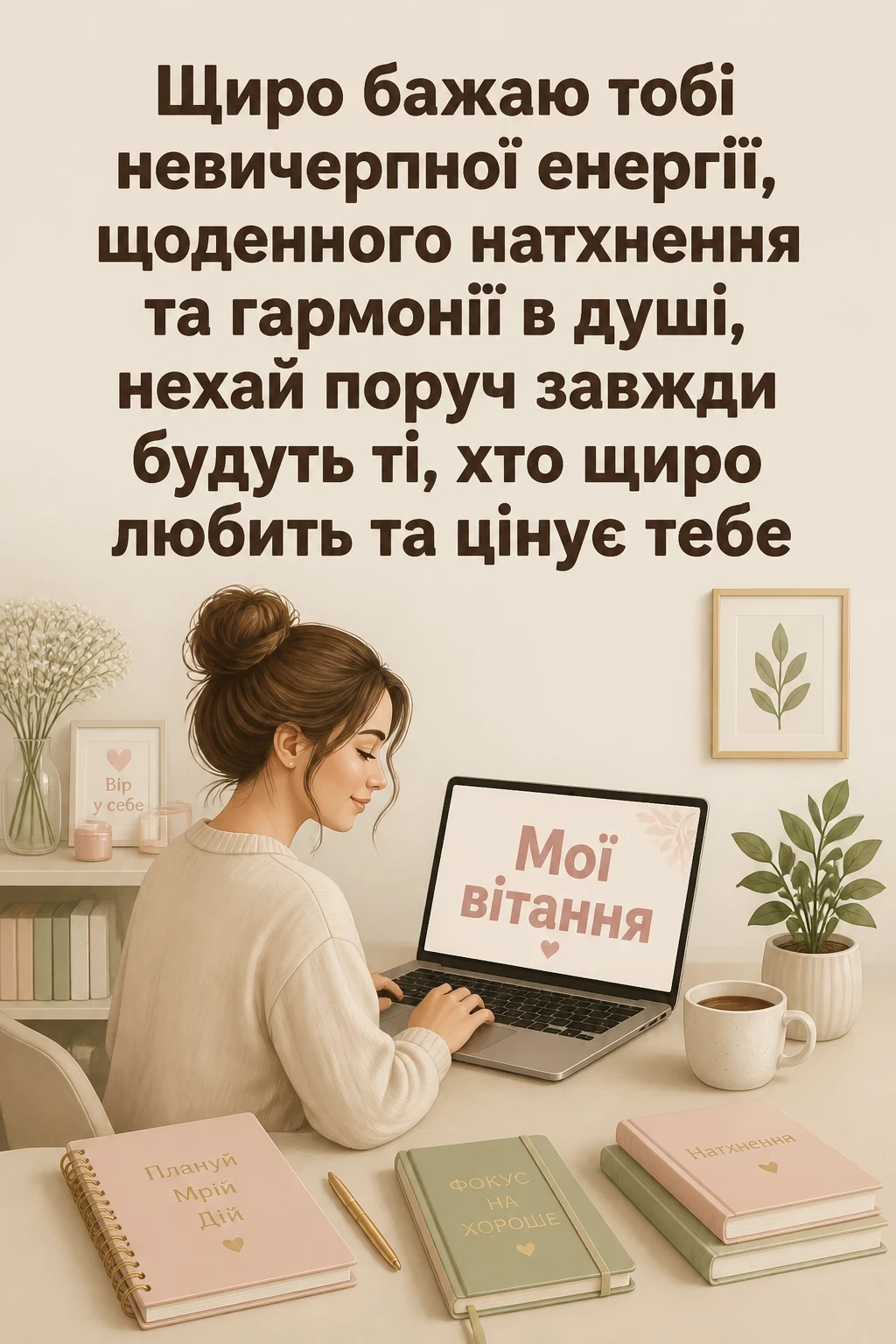 привітання жінці своїми словами