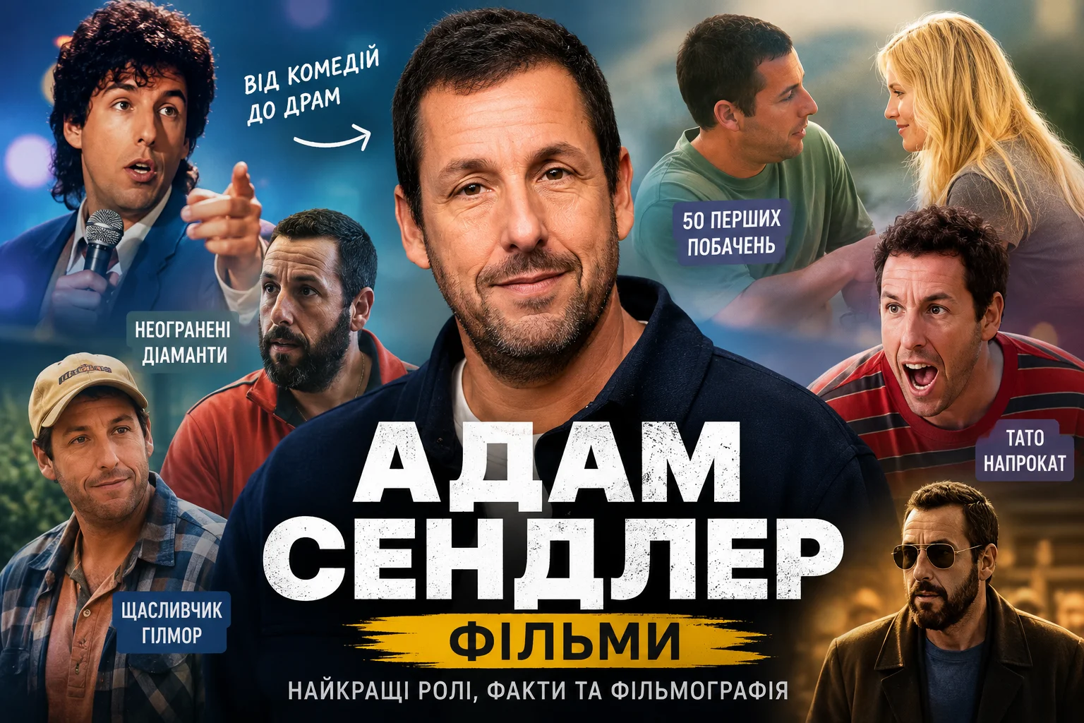 Фільми Адама Сендлера в яких він здивує будь-кого