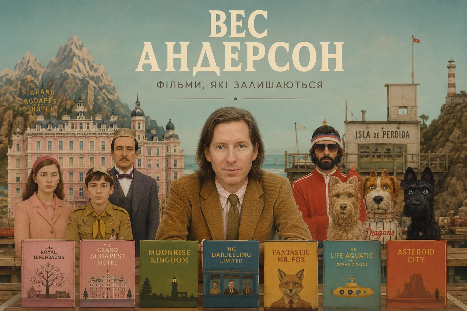 Десять фільмів Вес Андерсон з описами та рейтингами